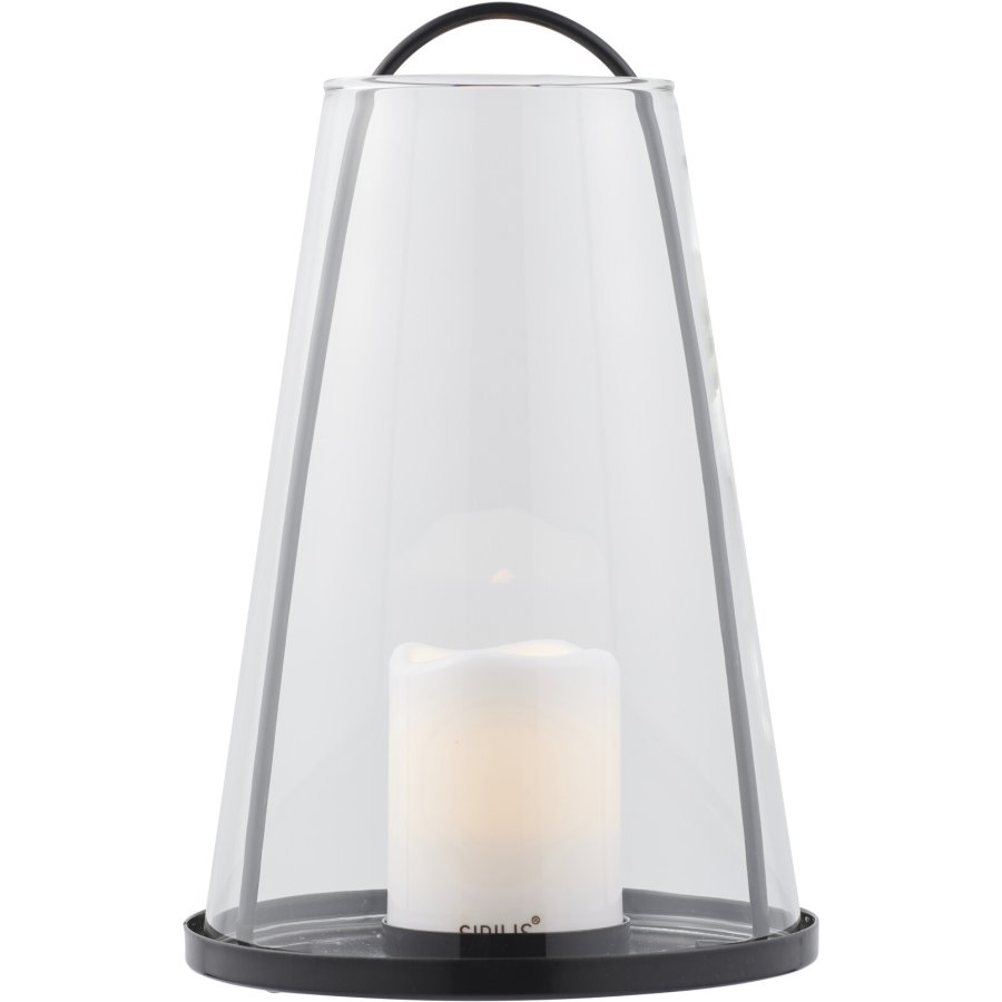 Sirius Albert Lanterne H20 cm, Sort/klar