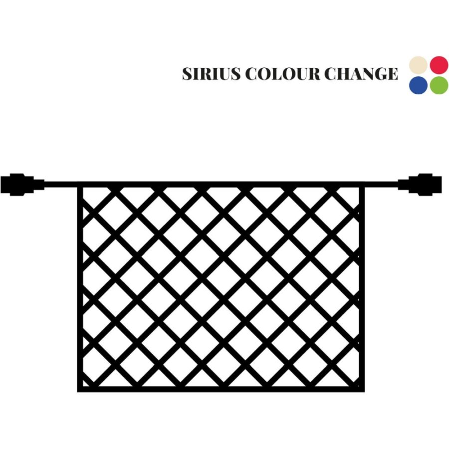 Sirius Easy-Line Connect Colour Change Net Erg&auml;nzungsset 2,5x1,5 m, Warmwei&szlig;/Mehrfarbig