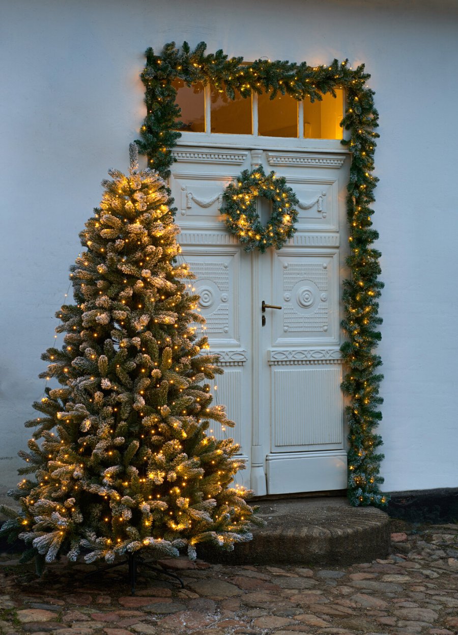 Sirius Anton Weihnachtskranz 45 cm, Grn/Schneewei