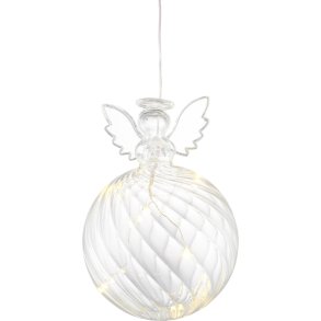 Sirius Wave Engelkugle �8 cm, Hvid/Klar