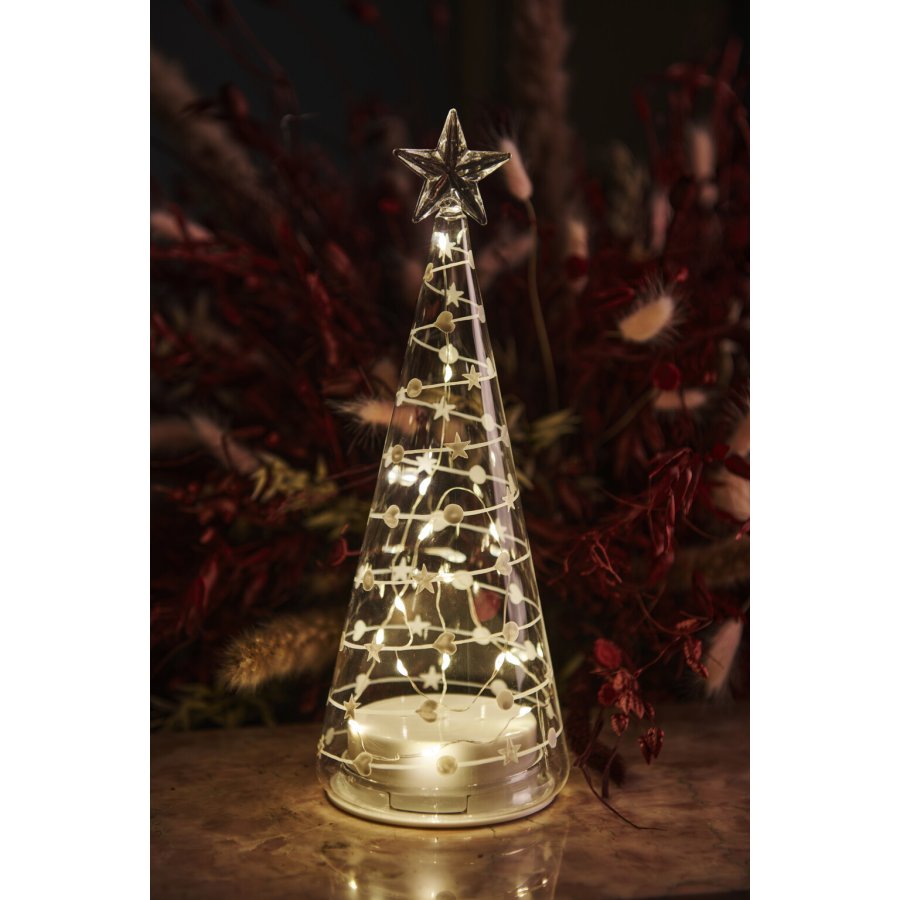 Sirius Sweet Christmas Tr� H26 cm, Hvid/Klar