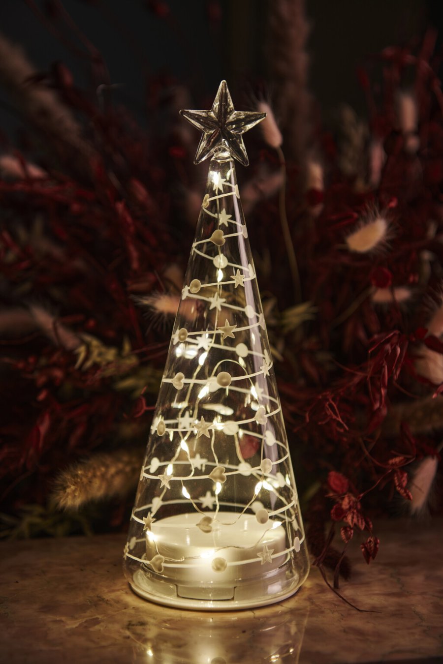 Sirius Sweet Christmas Tr� H26 cm, Hvid/Klar