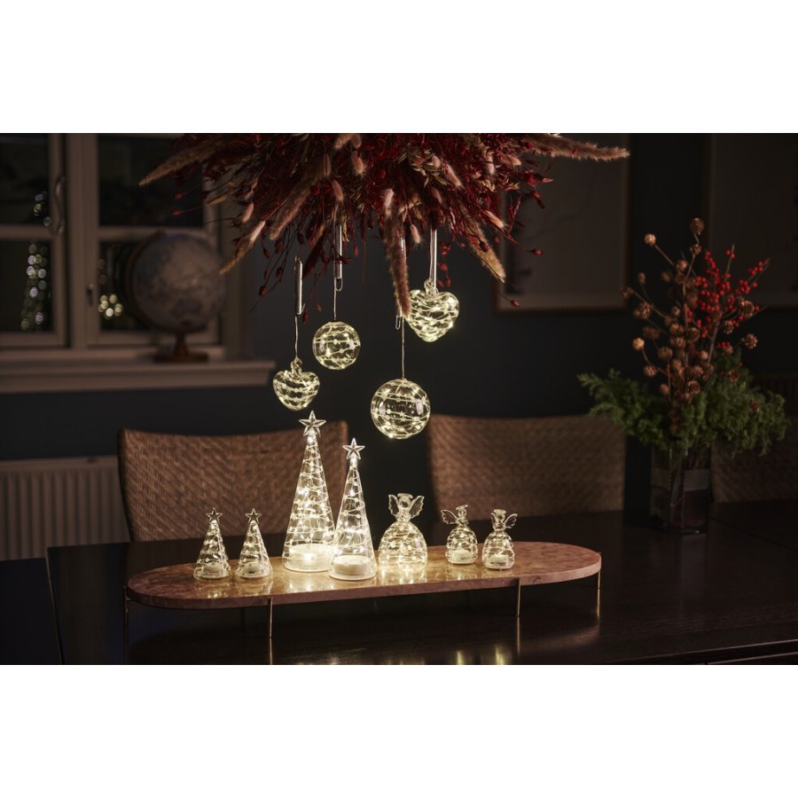 Sirius Sweet Christmas Tr� H26 cm, Hvid/Klar