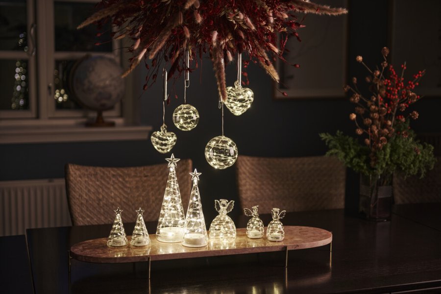 Sirius Sweet Christmas Tr� H26 cm, Hvid/Klar