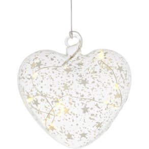 Sirius Romantic Hjertedekoration �10 cm, Hvid/Klar