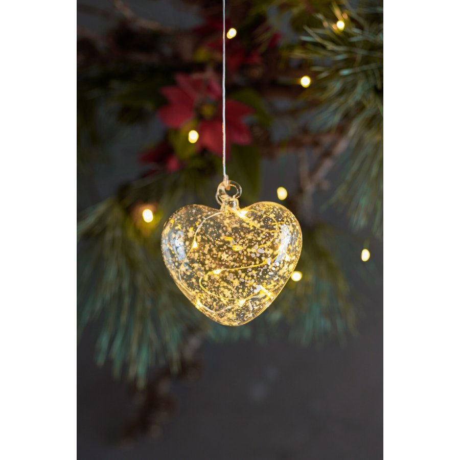 Sirius Romantic Hjertedekoration �10 cm, Hvid/Klar