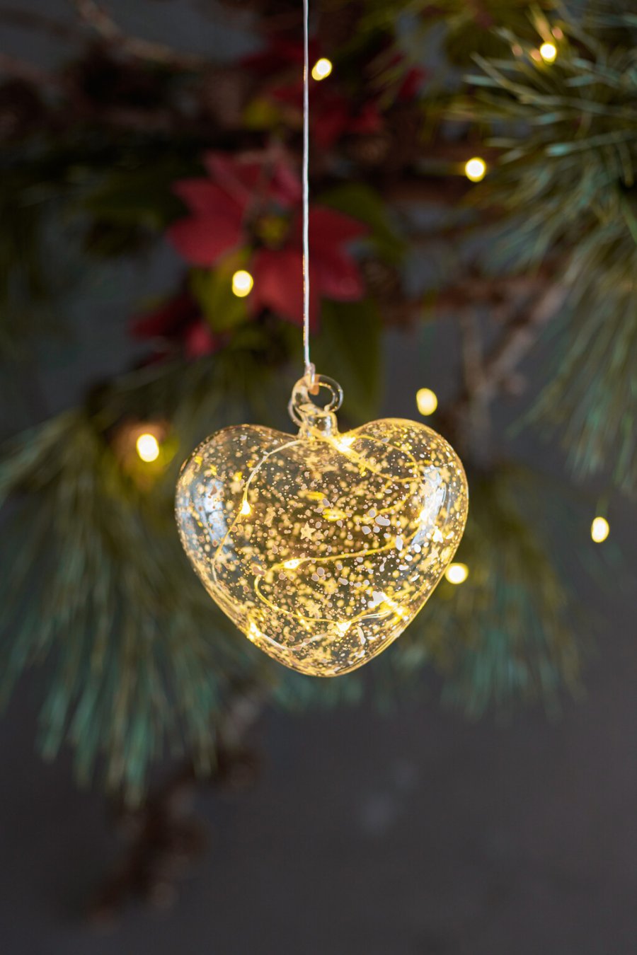 Sirius Romantic Hjertedekoration �10 cm, Hvid/Klar