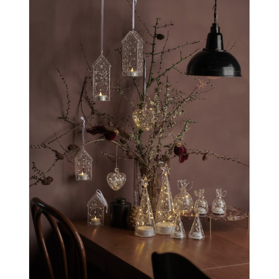 Sirius Romantic Hjertedekoration �10 cm, Hvid/Klar