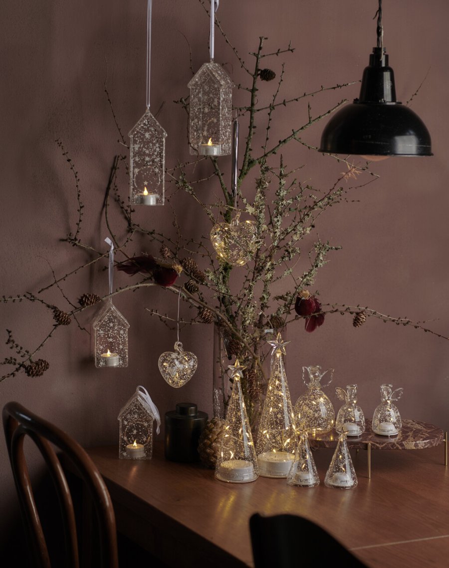 Sirius Romantic Hjertedekoration �10 cm, Hvid/Klar