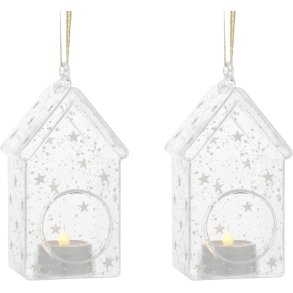 Sirius Romantic Holger Husdekoration 2 stk. H13 cm, Hvid/Klar