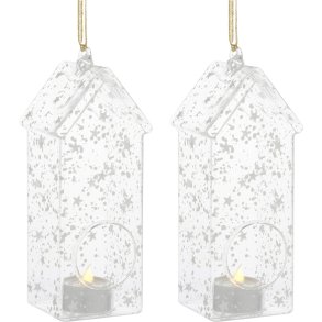 Sirius Romantic Holger Husdekoration 2 stk. H18 cm, Hvid/Klar