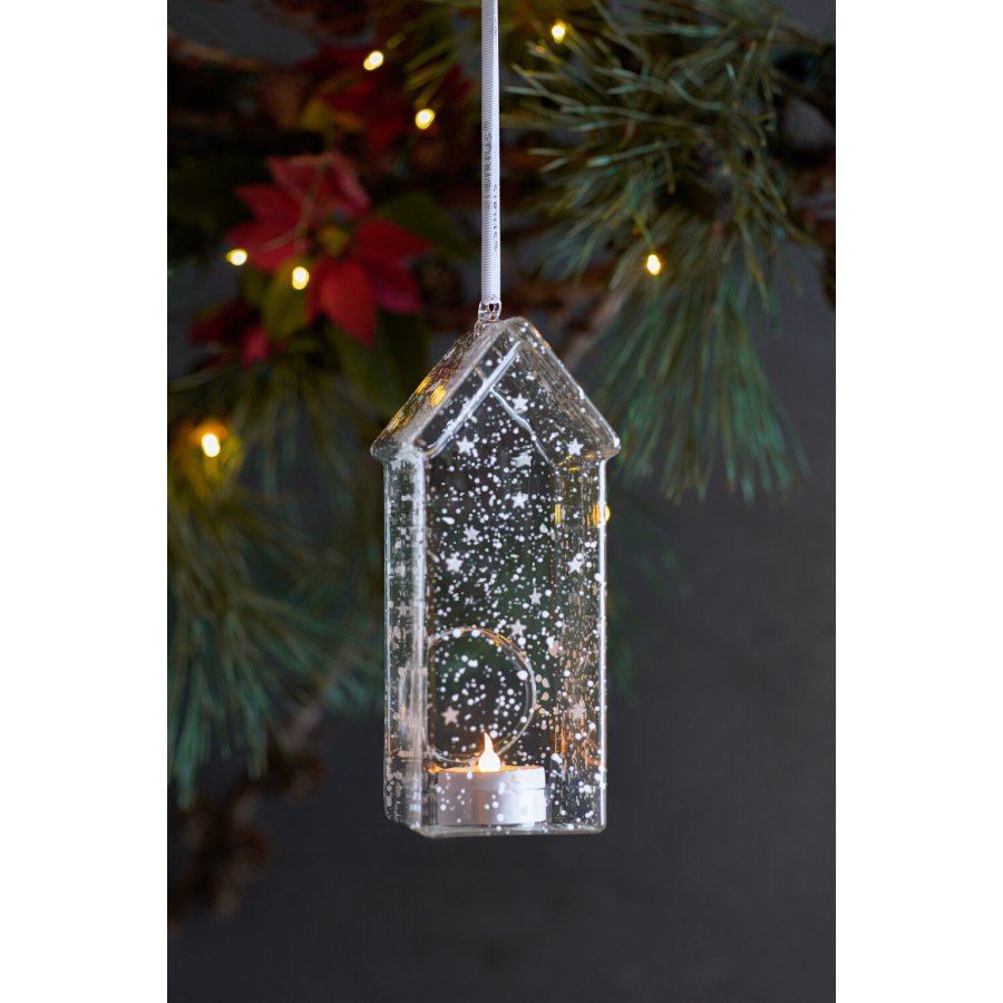 Sirius Romantic Holger Husdekoration 2 stk. H18 cm, Hvid/Klar