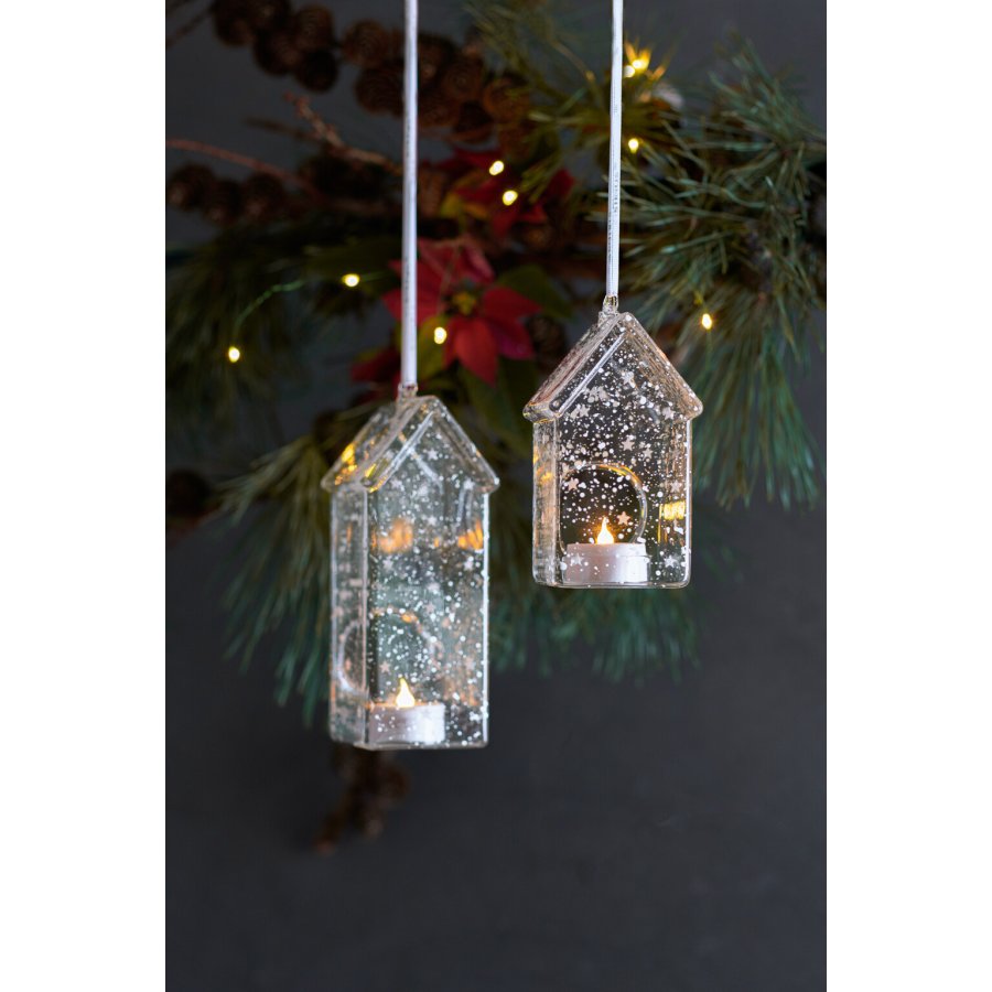 Sirius Romantic Holger Husdekoration 2 stk. H18 cm, Hvid/Klar