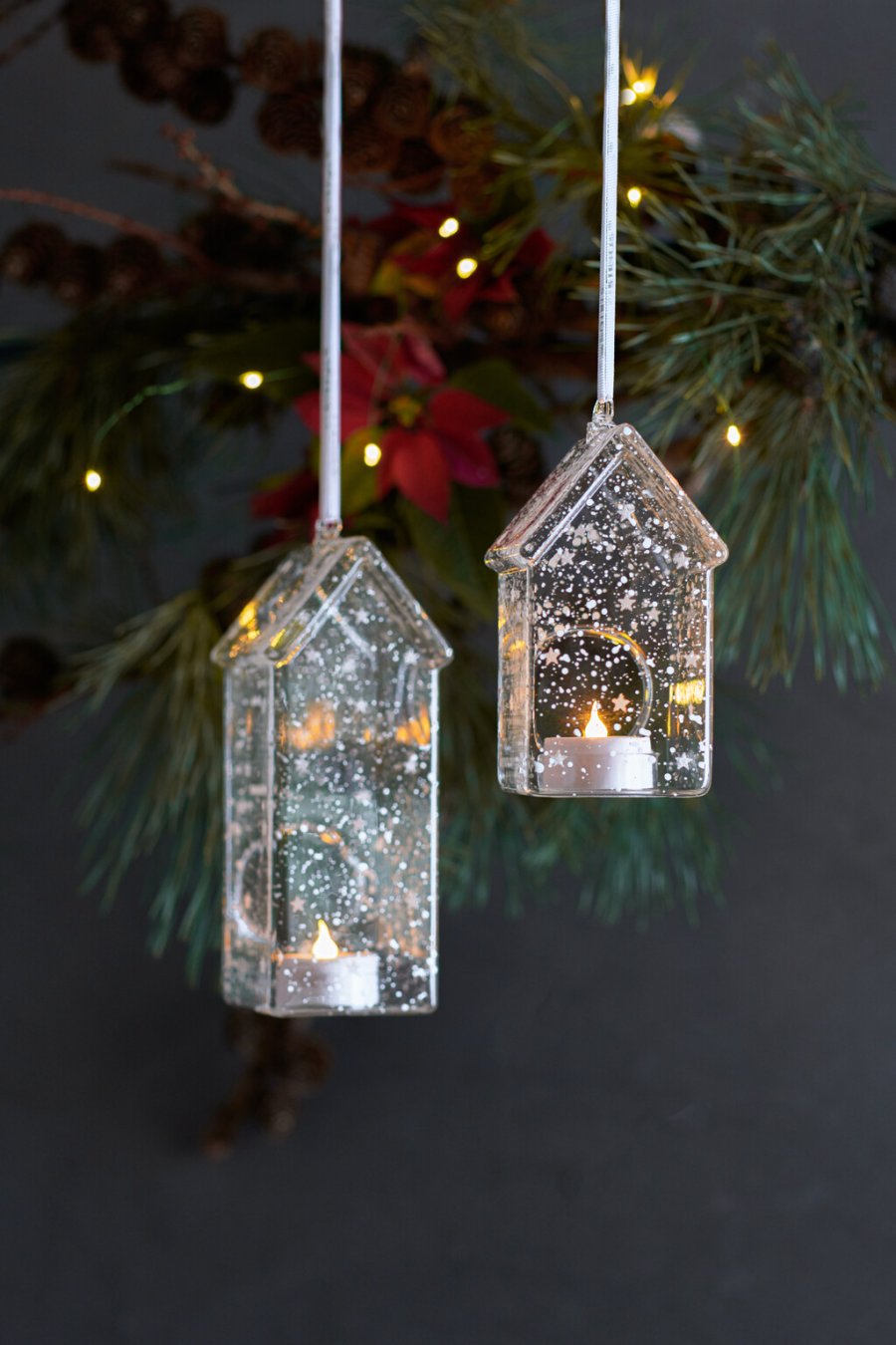 Sirius Romantic Holger Husdekoration 2 stk. H18 cm, Hvid/Klar