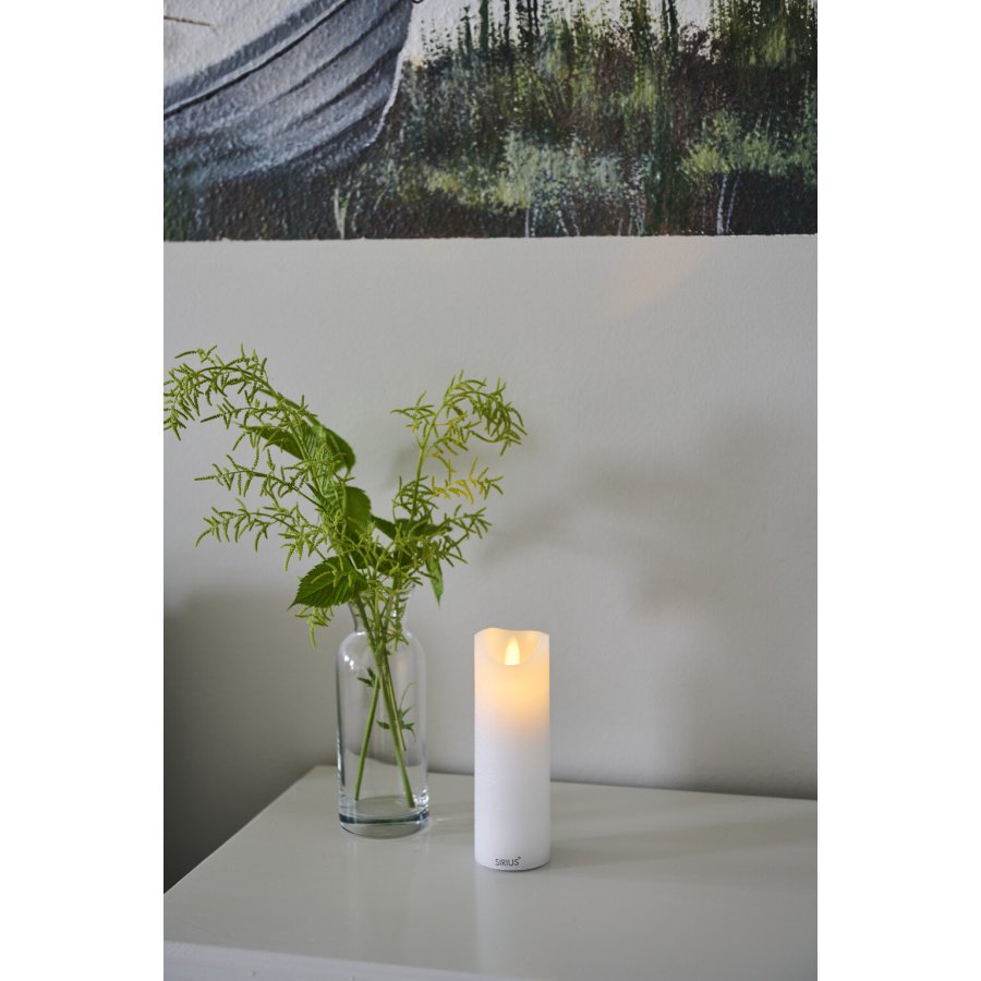 Sirius Sara Bloklys Genopladelig H15 cm, Hvid