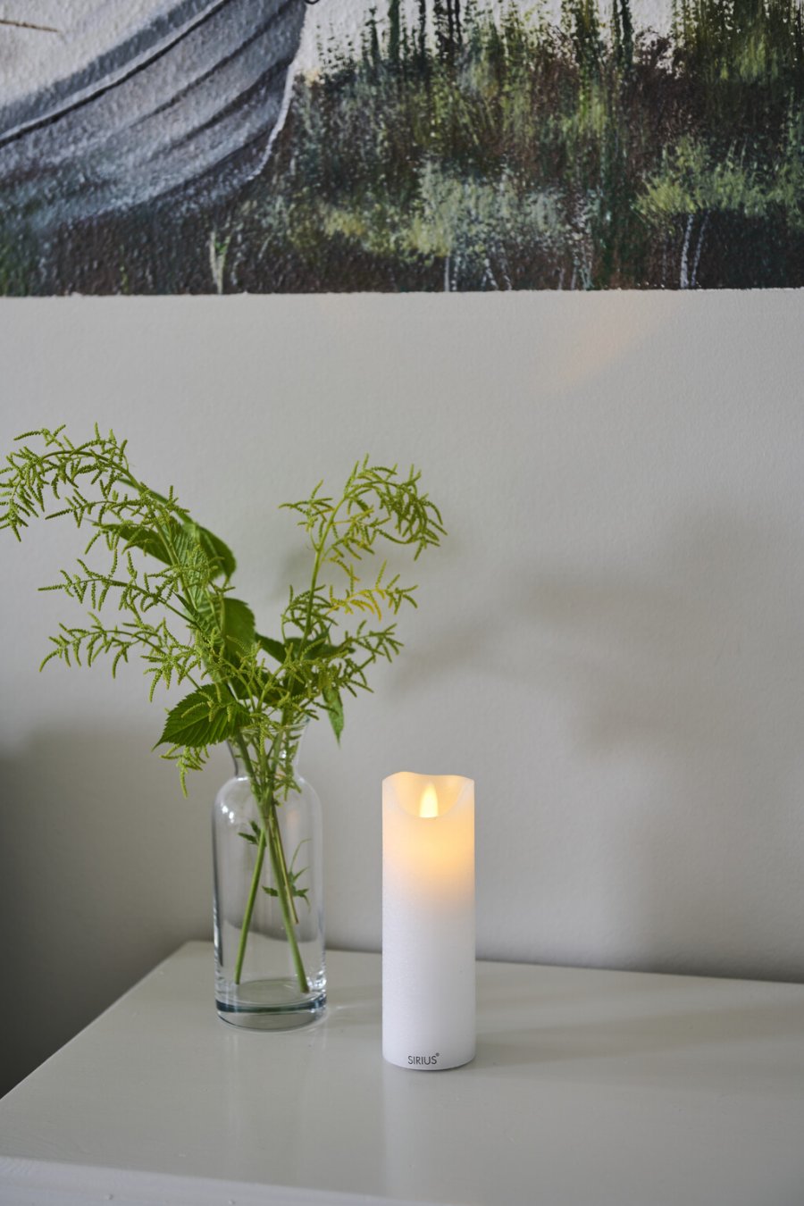 Sirius Sara Bloklys Genopladelig H15 cm, Hvid
