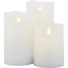 Sirius Sara Bloklys LED Genopladelig 3 stk. �7,5 cm, Hvid