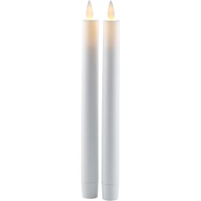 Sirius Sara Kronelys LED Genopladelig 2 stk. 25 cm, Hvid