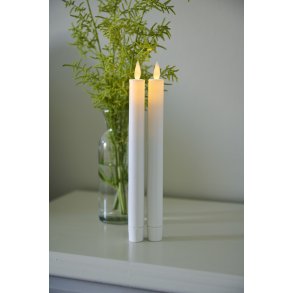Sirius Sara Kronelys LED Genopladelig 2 stk. 25 cm, Hvid