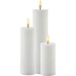 Sirius Smilla Bloklys LED Genopladelig 3 stk. Ø5 cm, Hvid