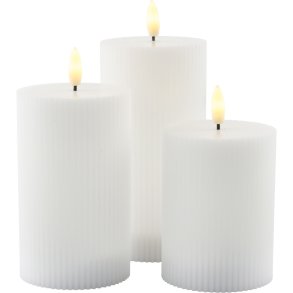 Sirius Smilla Bloklys LED Genopladelig 3 stk. 7 cm, Hvid