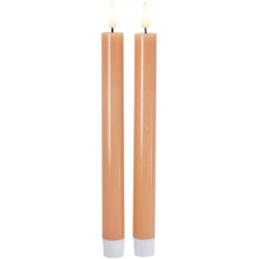 Sirius Sille Kronelys LED 2 stk. Ø2/H25 cm, Peach