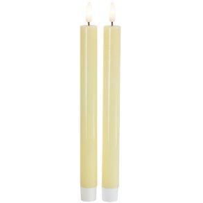 Sirius Sille Kronelys LED 2 stk. Ø2/H25 cm, Pale Yellow