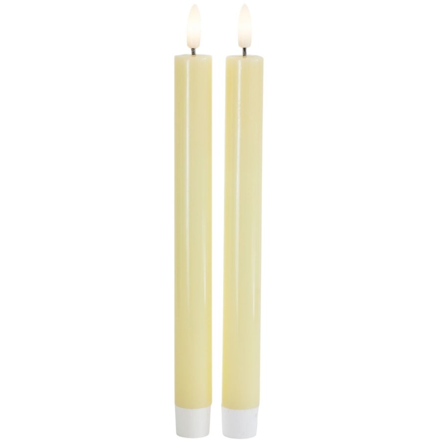 Sirius Sille Kronelys LED 2 stk. 2/H25 cm, Pale Yellow