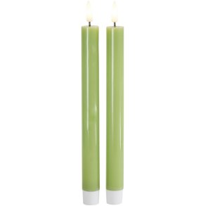 Sirius Sille Kronelys LED 2 stk. Ø2/H25 cm, Spring Green