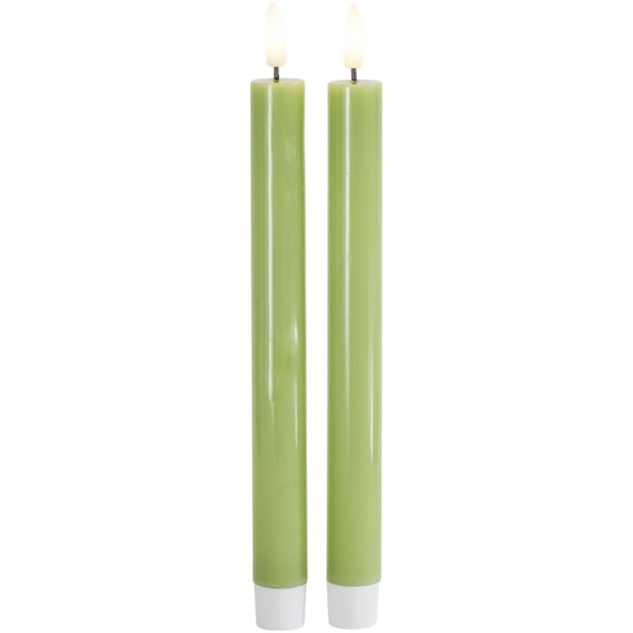 Sirius Sille Kronelys LED 2 stk. 2/H25 cm, Spring Green