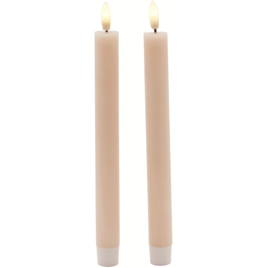 Sirius Sille Kronenkerzen LED 2er Set �2/H25 cm, Dusty Peach