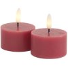 Sirius Sille Fyrfadslys LED 2 stk. 6/H3,4 cm, Rose Plum