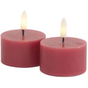 Sirius Sille Fyrfadslys LED 2 stk. 6/H3,4 cm, Rose Plum