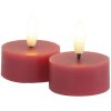 Sirius Sille Fyrfadslys LED 2 stk. 4,5/H2,2 cm, Rose Plum