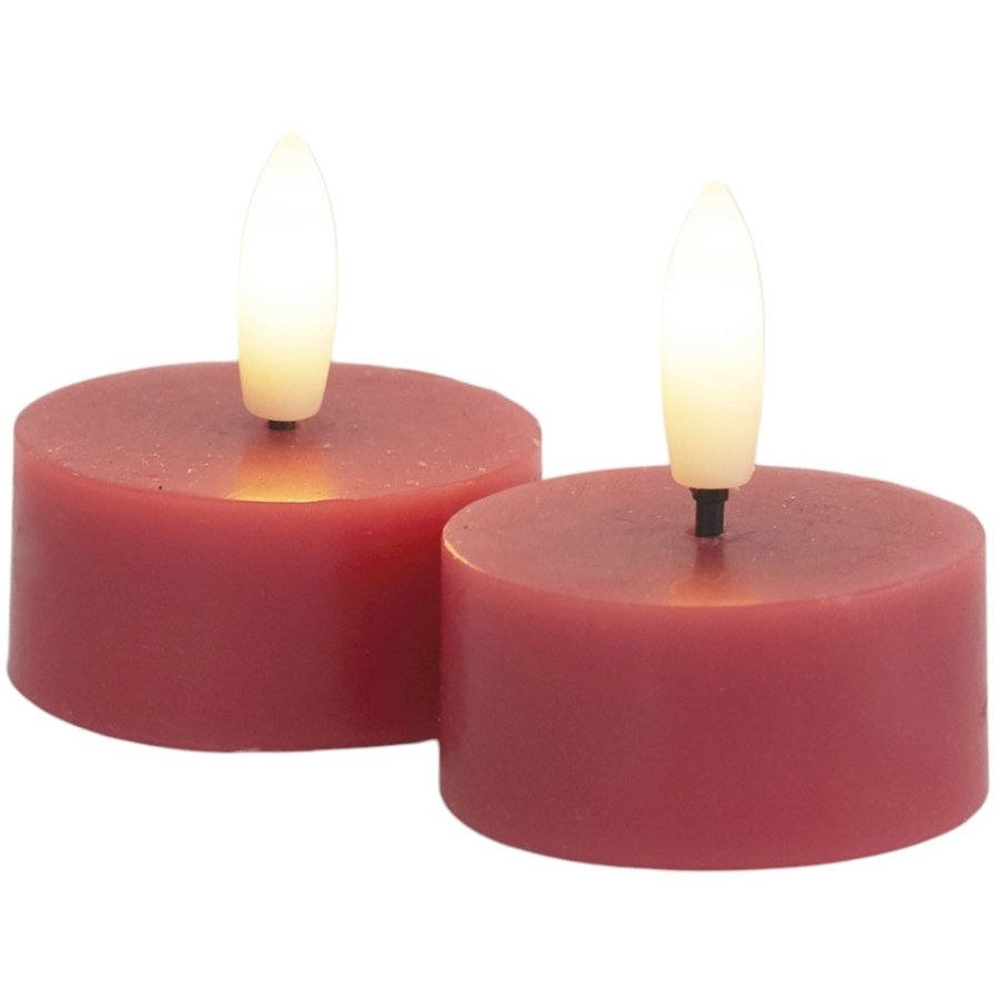 Sirius Sille Fyrfadslys LED 2 stk. 4,5/H2,2 cm, Rose Plum