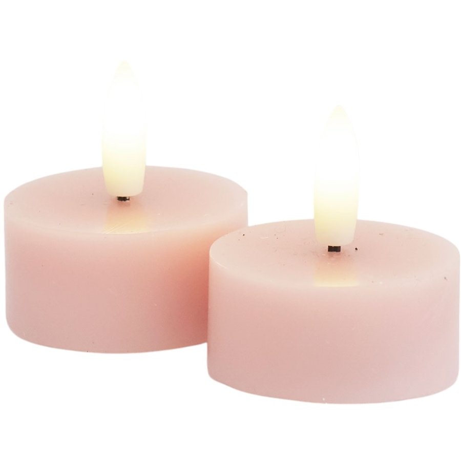 Sirius Sille Fyrfadslys LED 2 stk. 4,5/H2,2 cm, Light Pink