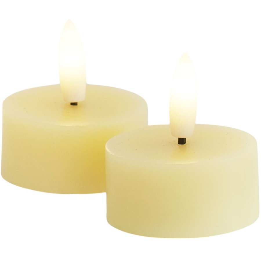 Sirius Sille Fyrfadslys LED 2 stk. 4,5/H2,2 cm, Pale Yellow