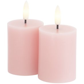 Sirius Sille Bloklys LED 2 stk. 5/H6,5 cm, Light Pink