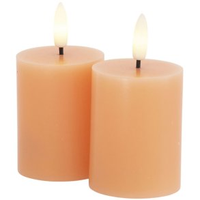 Sirius Sille Bloklys LED 2 stk. 5/H6,5 cm, Peach