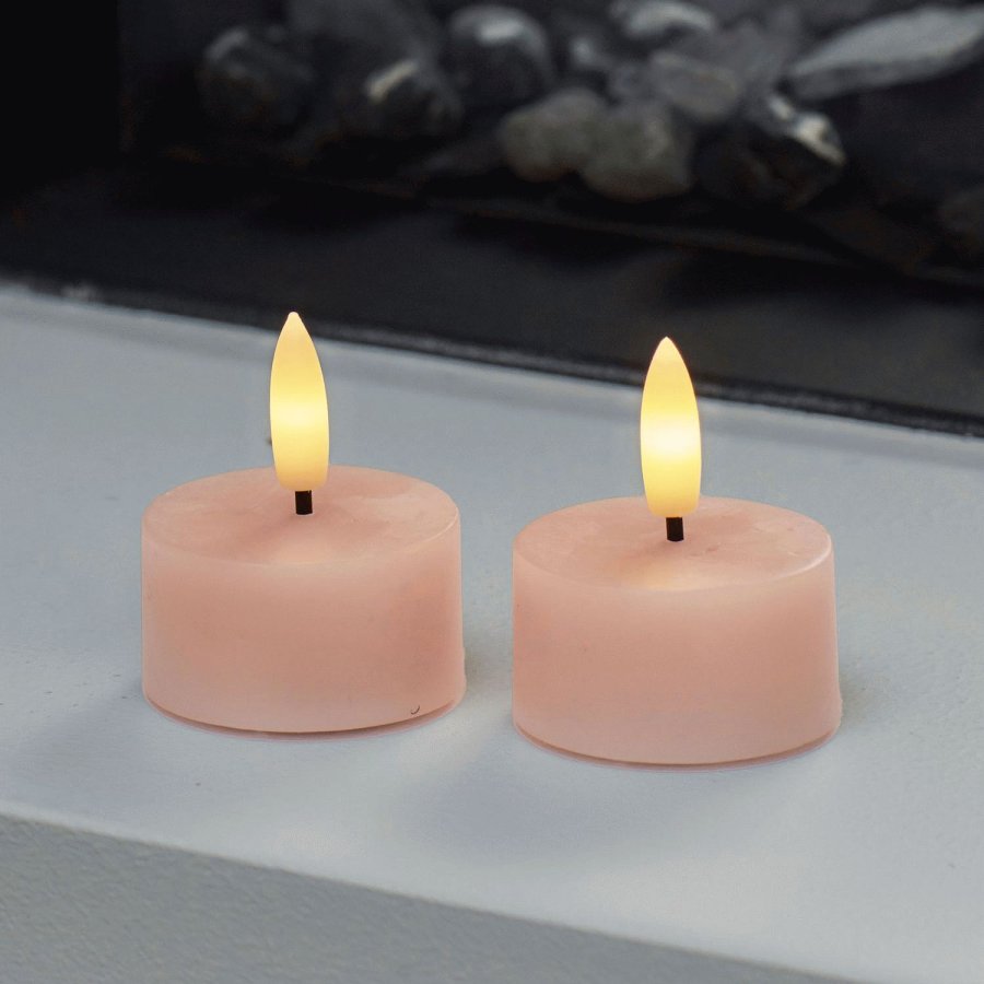 Sirius Sille Fyrfadslys LED 2 stk. �4,5/H2,2 cm, St�vet Fersken