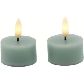 Sirius Sille Fyrfadslys LED 2 stk. �4,5/H2,2 cm, Sandgr�n