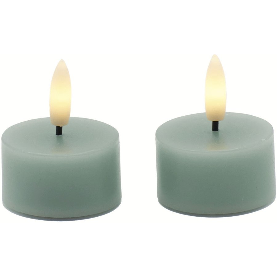 Sirius Sille Fyrfadslys LED 2 stk. �4,5/H2,2 cm, Sandgr�n