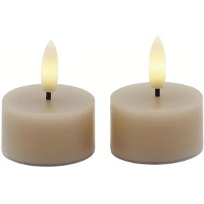 Sirius Sille Fyrfadslys LED 2 stk. �4,5/H2,2 cm, Lys Karamel