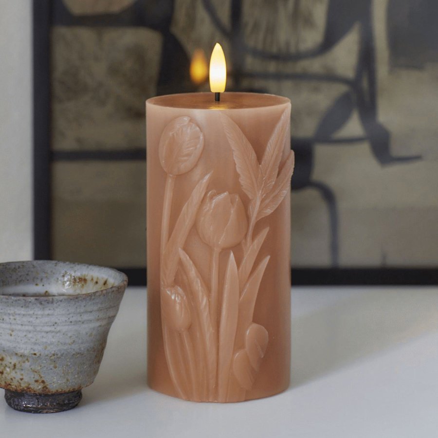 Sirius Tulisa Stumpekerze LED �7,8/H15 cm, Karamell