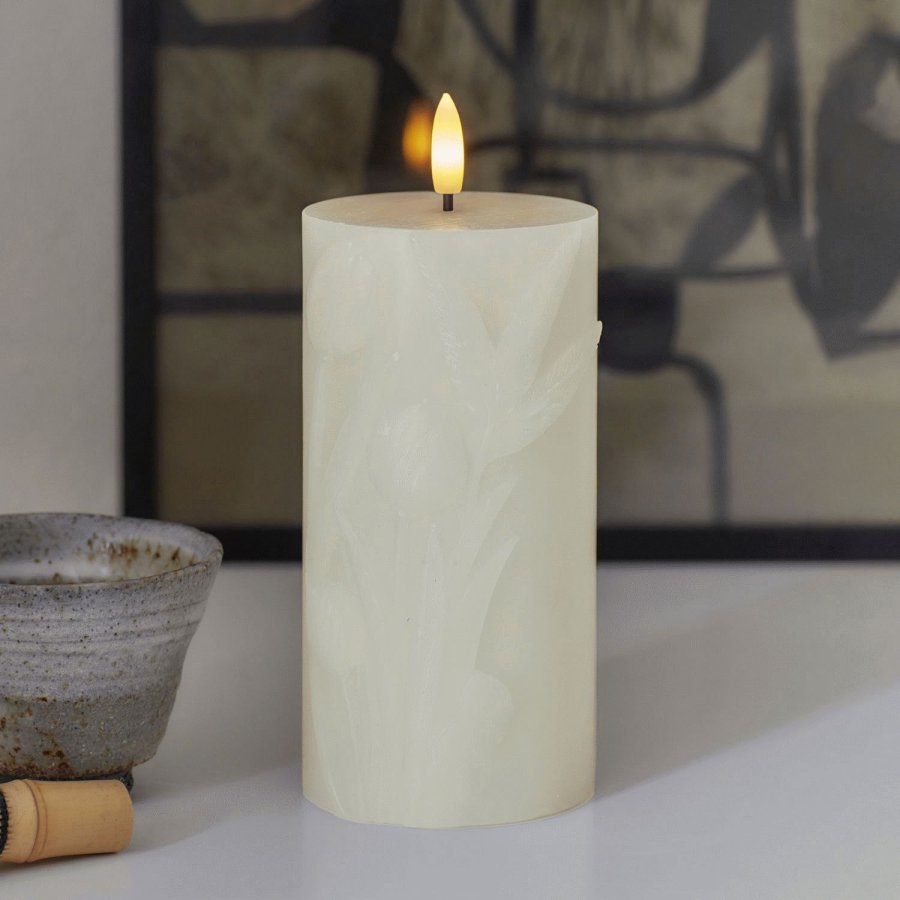 Sirius Tulisa Stumpekerze LED �7,8/H15 cm, Creme