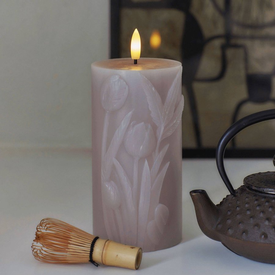 Sirius Tulisa Stumpekerze LED �7,8/H15 cm, Mauve Pink