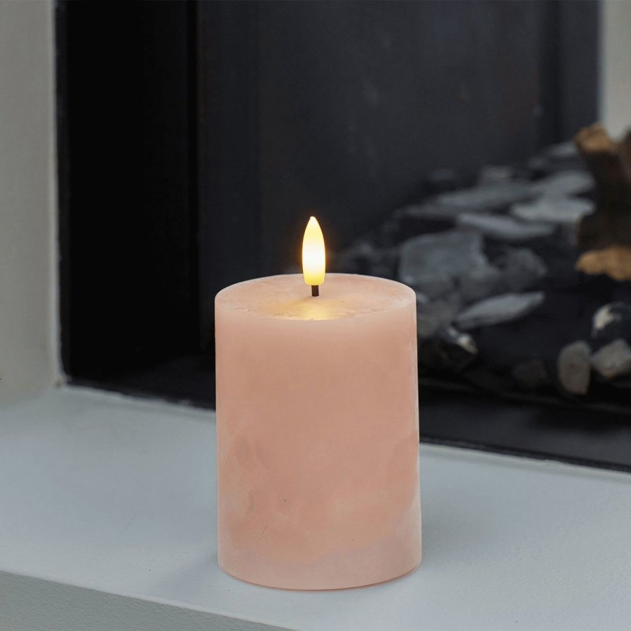 Sirius Sille Stumpekerze LED �7,5/H10 cm, Dusty Peach