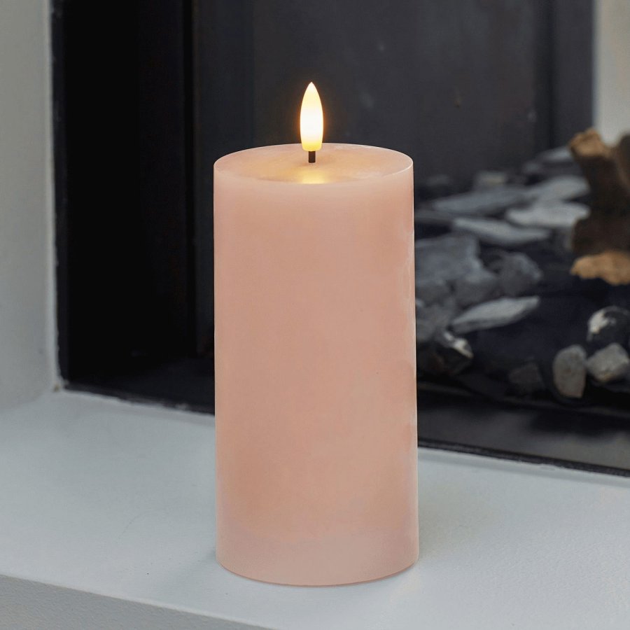 Sirius Sille Stumpekerze LED �7,5/H15 cm, Dusty Peach