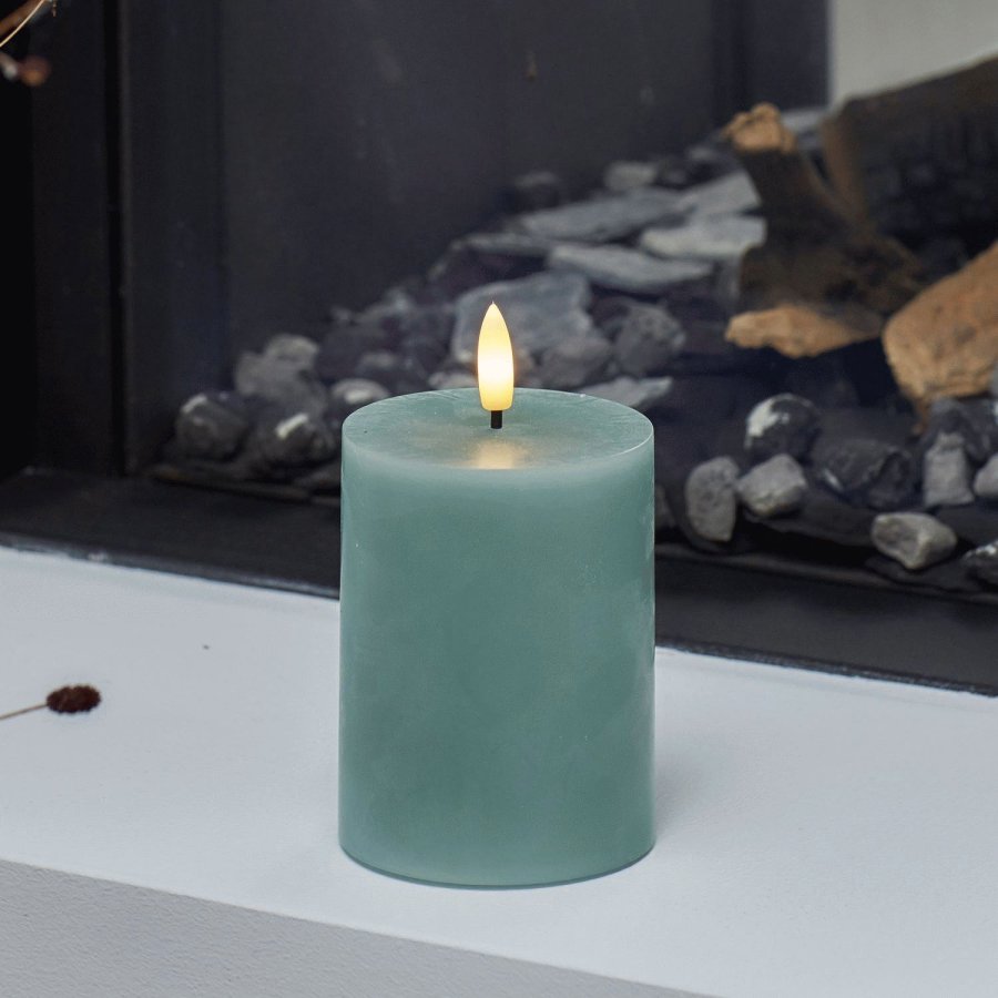Sirius Sille Stumpekerze LED �7,5/H10 cm, Sandgr&uuml;n