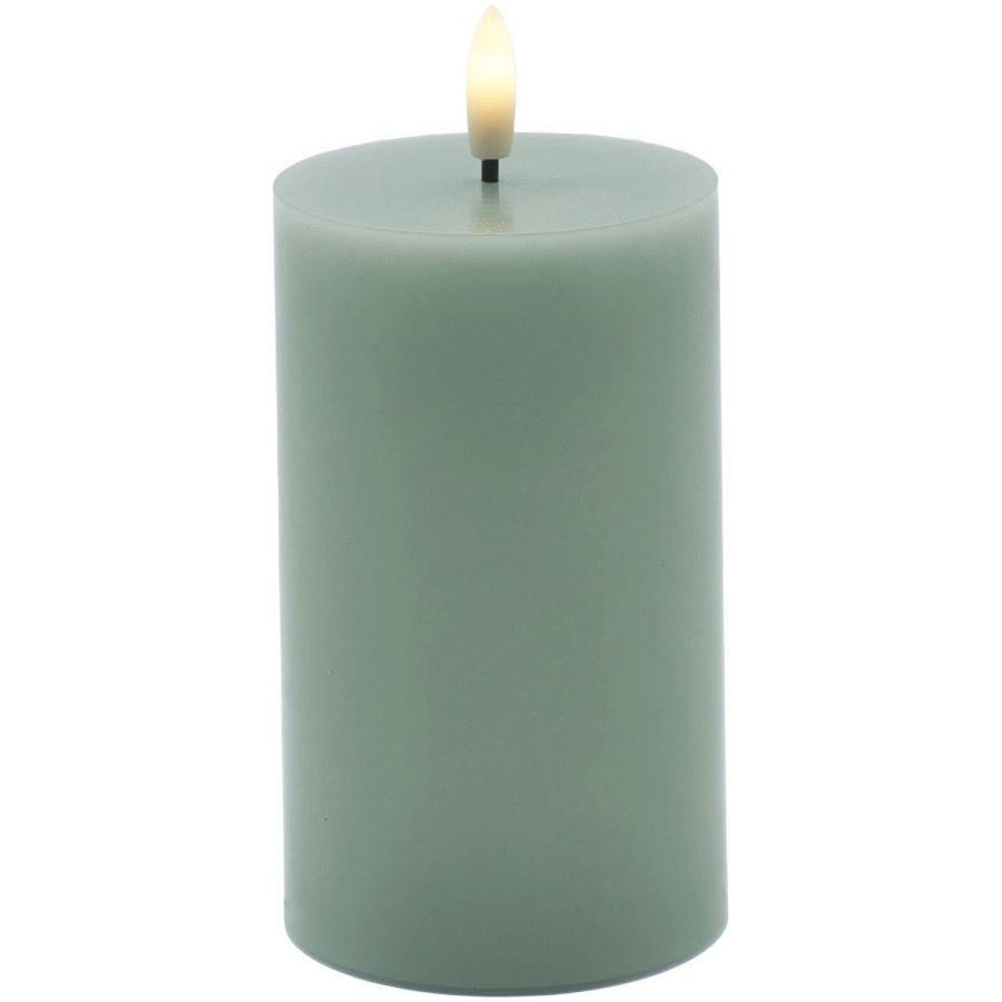Sirius Sille Stumpekerze LED �7,5/H12,5 cm, Sandgr&uuml;n